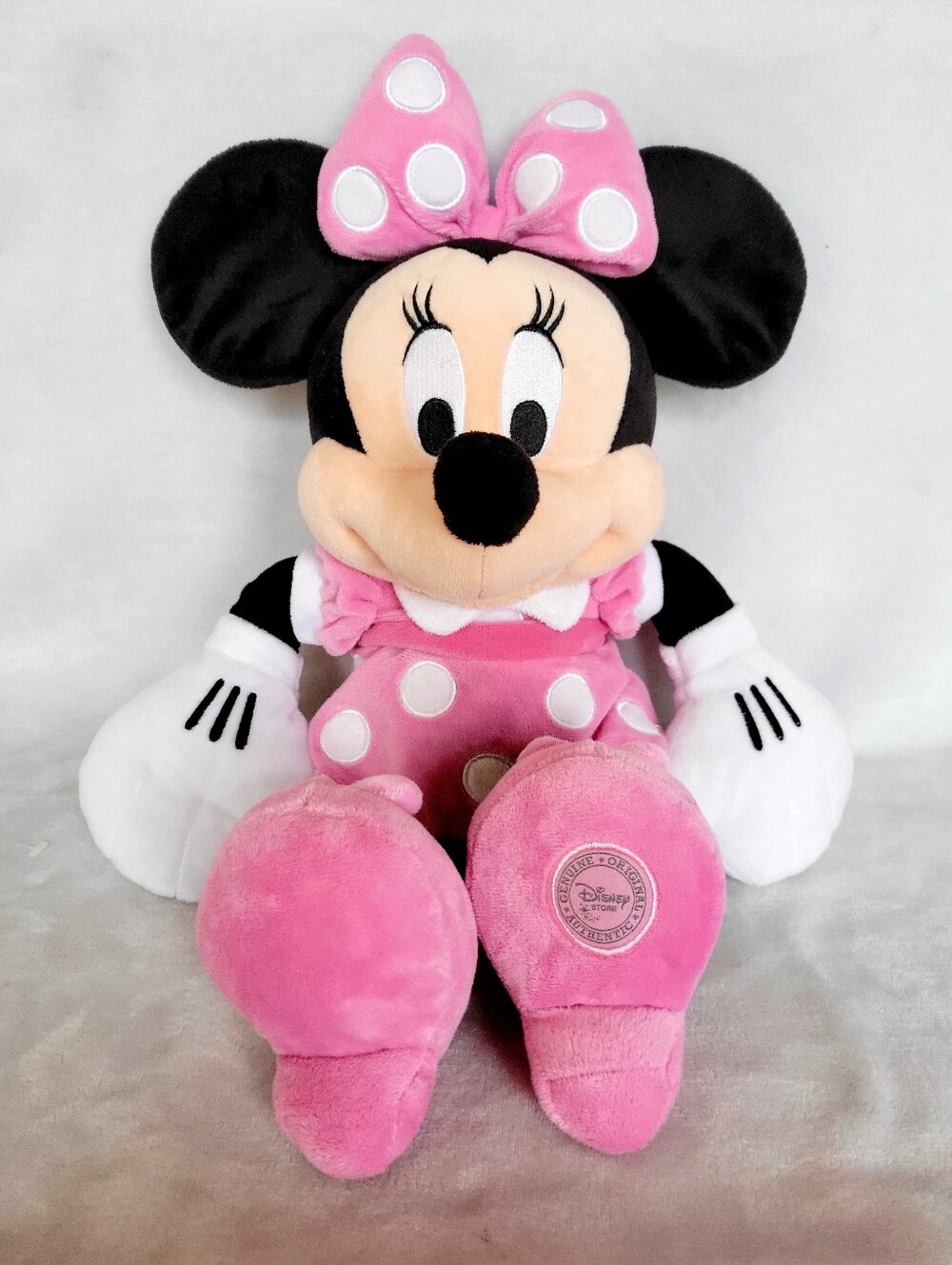 Disney Store Authentic Minnie Mouse Pink Polka Dot Stuffed Animal - 20"